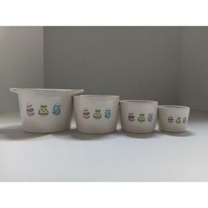 RAE DUNN Easter LL Ceramic Double Sided Measuring Cups‎ With Eggs